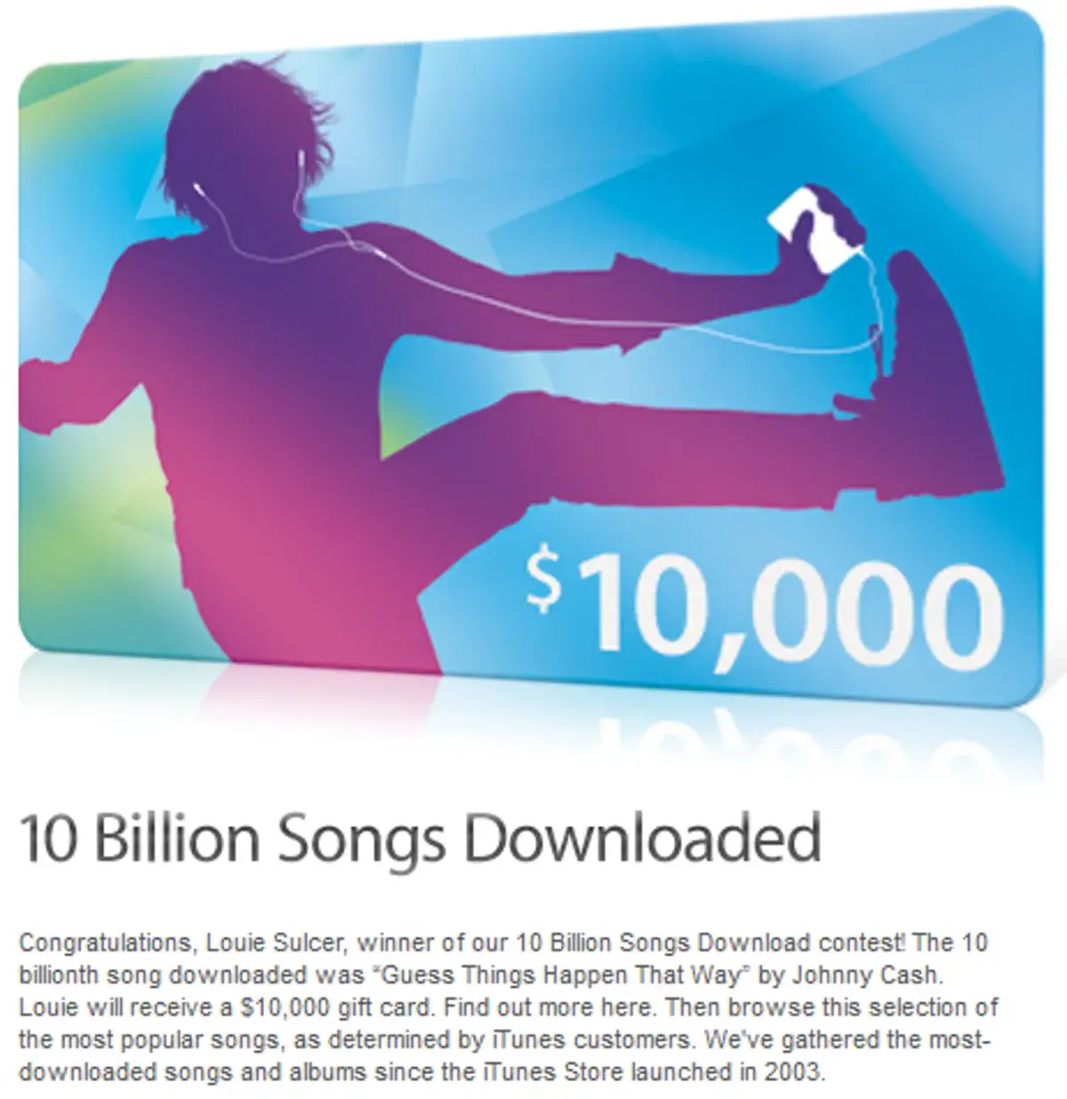 Apple iTunes hits 10 billion music downloads